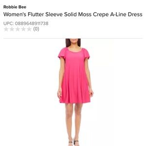 Signature by Robbie Bee Women's Flutter Sleeve A-Line Dress